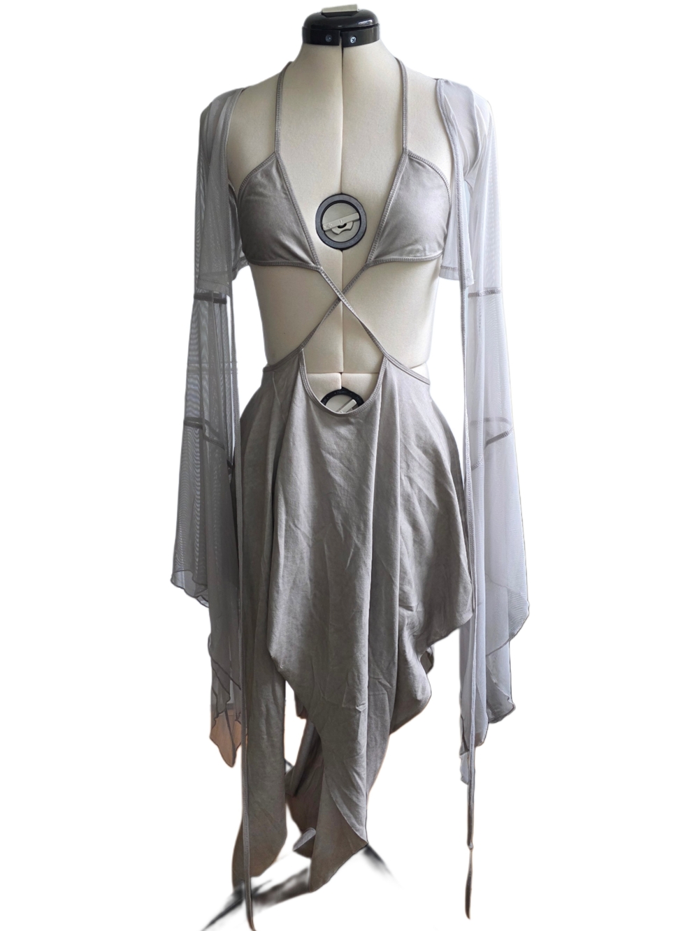 NWOT Darker Wavs Echo Asymmetrical Mesh Dress